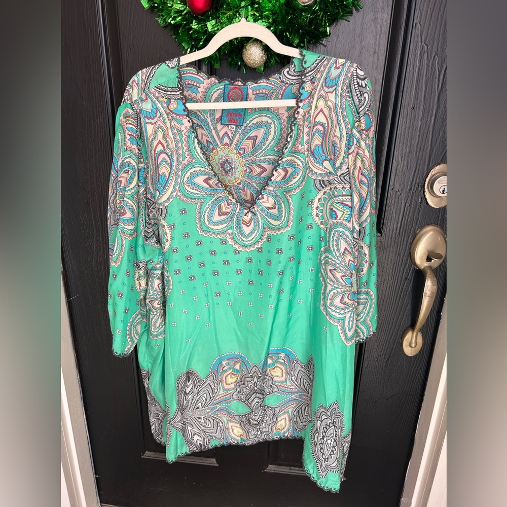 Johnny was bohemian tunic mint green